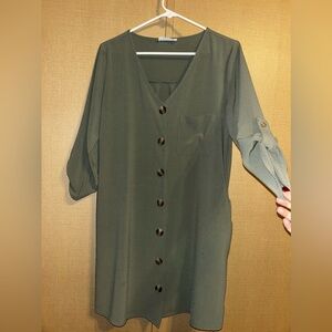 Zenana Cardigan Dress Green Medium